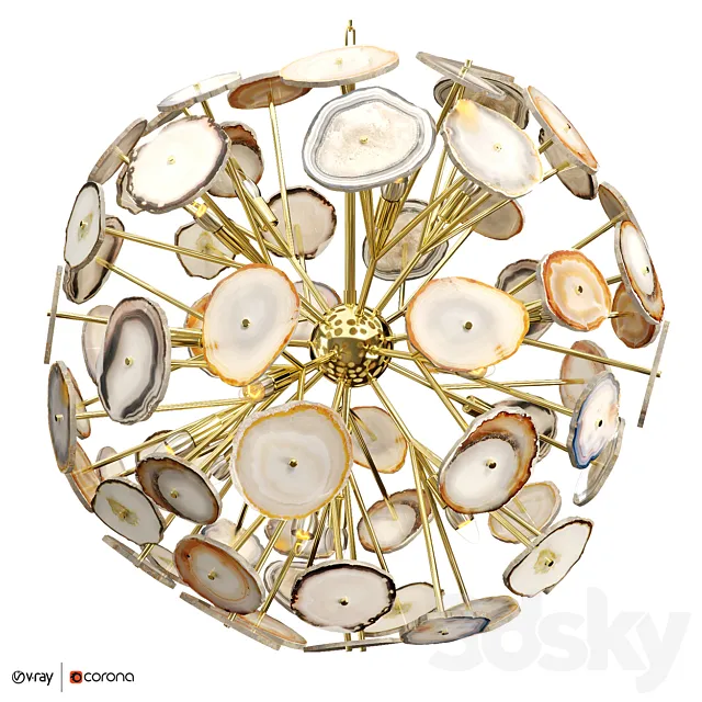 Chandelier Eichholtz Branquinho Chandelier Agate 3D Model