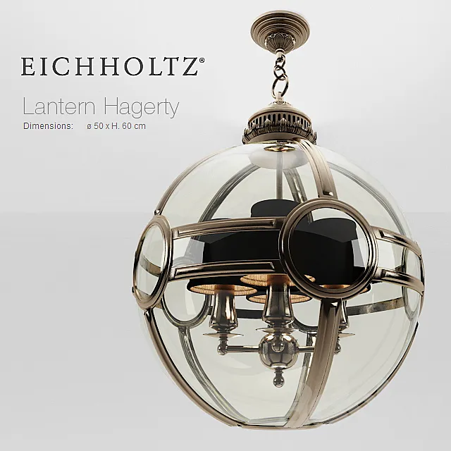 Chandelier EICHHOLTZ Lantern Hagerty 3D Model Chandelier EICHHOLTZ Lantern Hagerty 3D Model