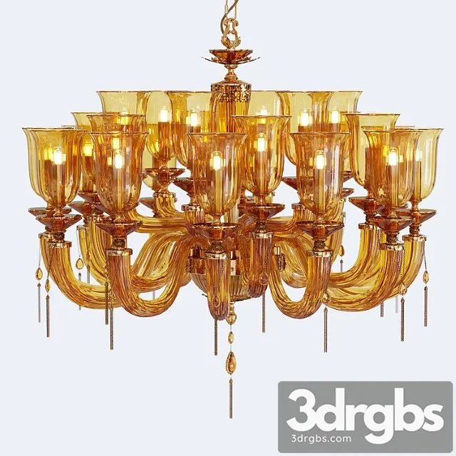 Chandelier euroluce julienne amber l12 + 6 + 6 glass 3D Model Download