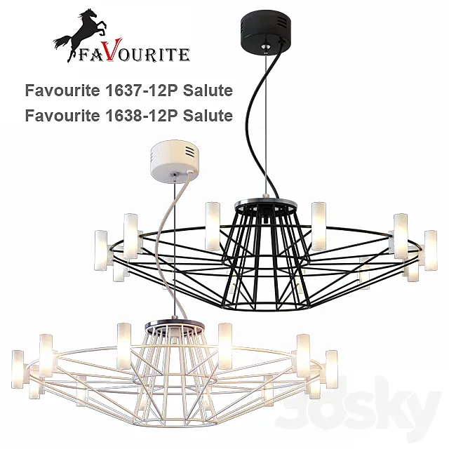 Chandelier Favorite 1638-12P Salute and Favorite 1637-12P Salute 3D Model Chandelier Favorite 1638-12P Salute and Favorite 1637-12P Salute 3D Model