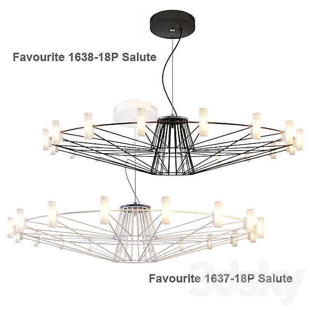 Chandelier Favorite 1638-18P Salute and Favorite 1637-18P Salute 3DModel Chandelier Favorite 1638-18P Salute and Favorite 1637-18P Salute 3DModel