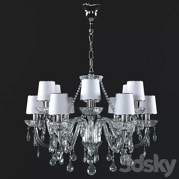 CHANDELIER FAVOURITE ROYAL 7189-12P-V2 Glass 3D Model CHANDELIER FAVOURITE ROYAL 7189-12P-V2 Glass 3D Model
