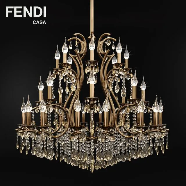 Chandelier Fendi Casa 3D Model Chandelier Fendi Casa 3D Model