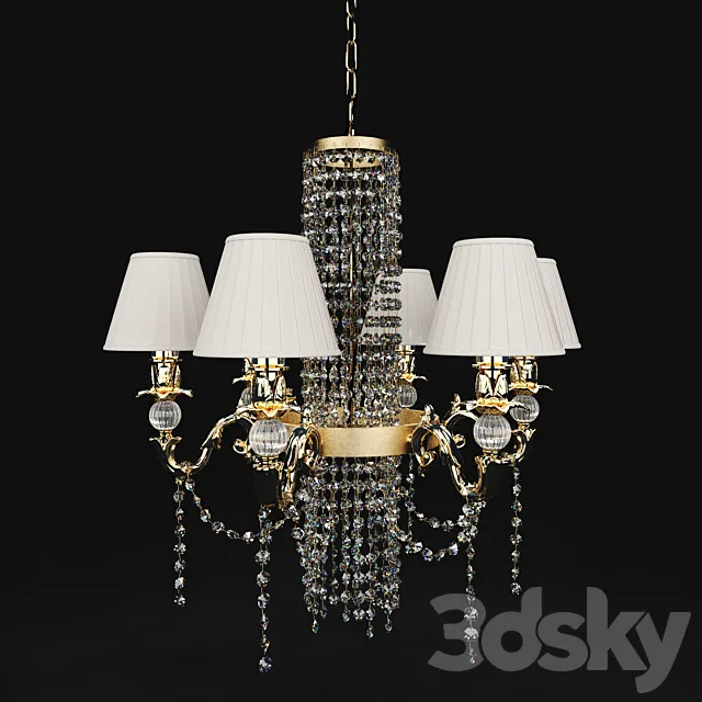Chandelier Flamina 7580-6 3D Model Chandelier Flamina 7580-6 3D Model