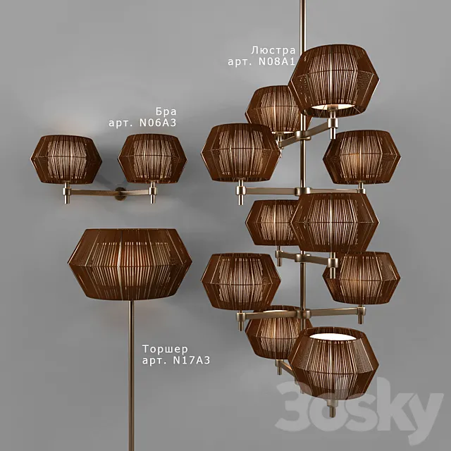 Chandelier floor lamp and sconce PatriziaGarganti 3D Model