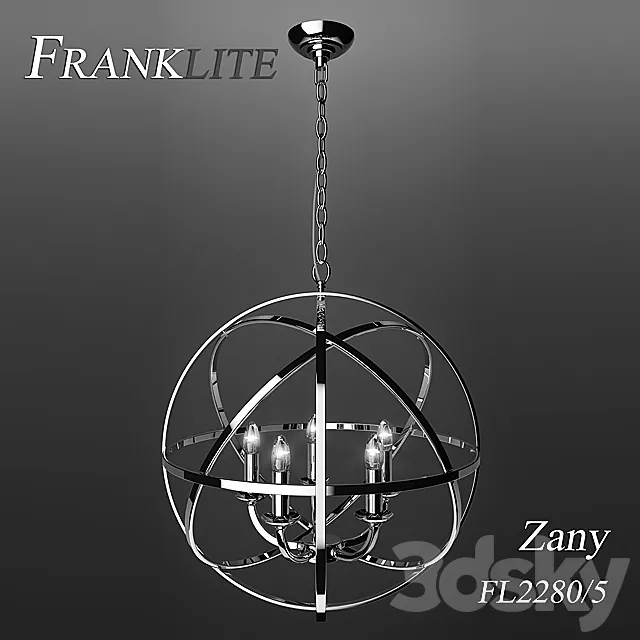 Chandelier Franklite Zany FL2280 _ 5 3D Model Chandelier Franklite Zany FL2280 _ 5 3D Model