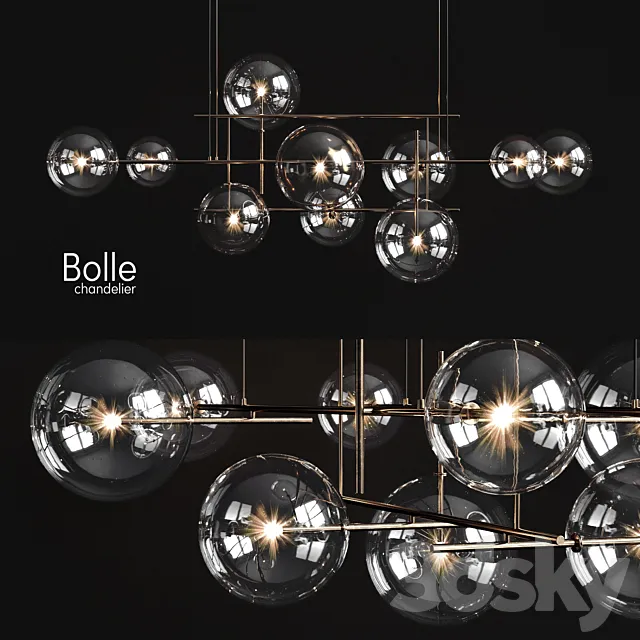 Chandelier Gallotti & Radice Bolle horizontal 3D Model
