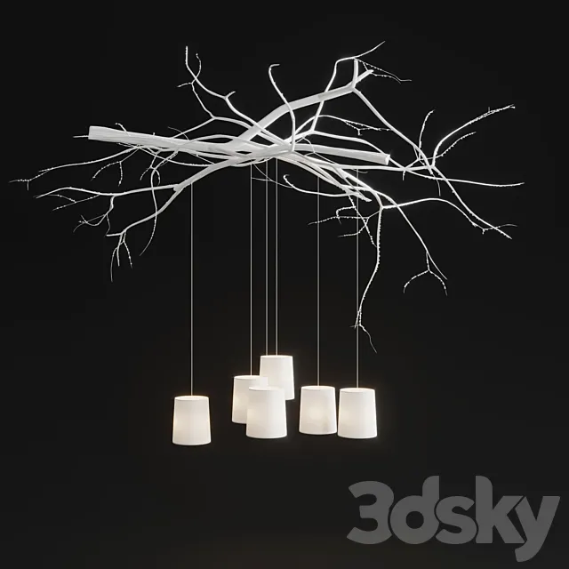 Chandelier handmade in Chalet style 3D Model