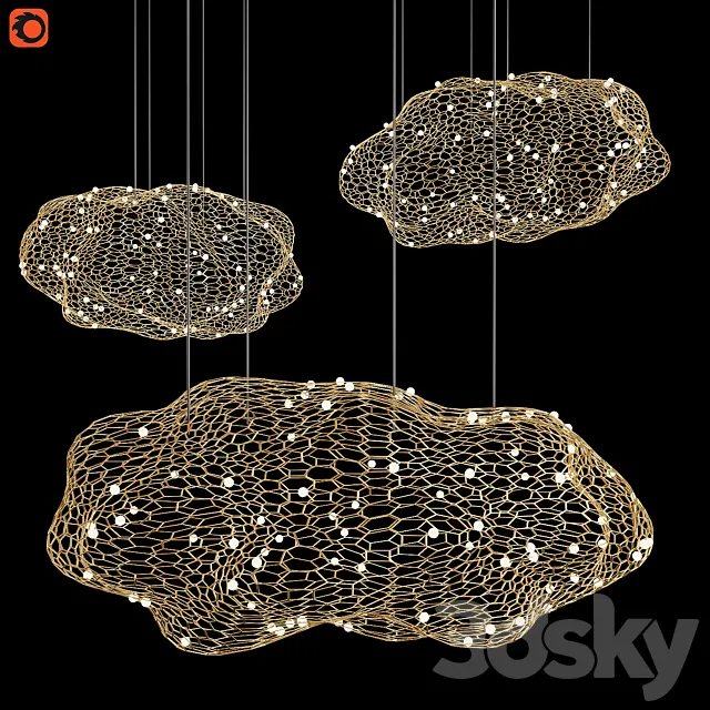 Chandelier Hanging Clouds 3DModel Chandelier Hanging Clouds 3DModel
