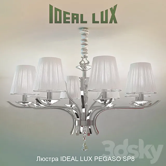 Chandelier IDEAL LUX PEGASO SP8 3DModel Chandelier IDEAL LUX PEGASO SP8 3DModel