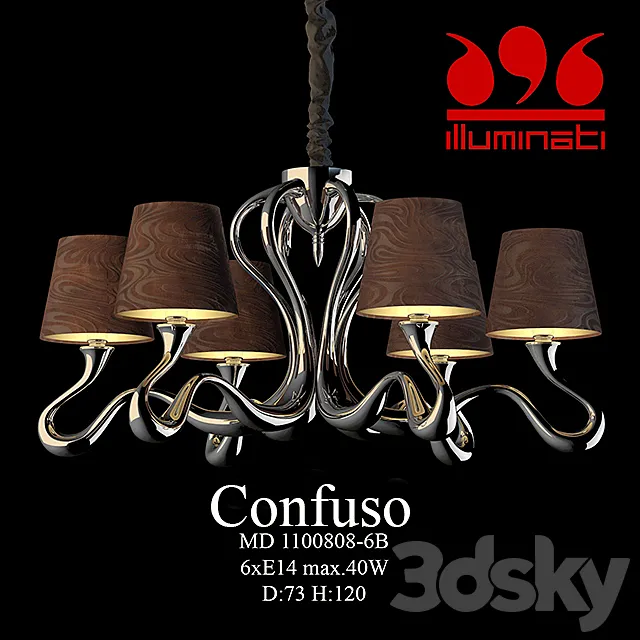 Chandelier Illuminati MD1100808-6B Confuso 3DModel Chandelier Illuminati MD1100808-6B Confuso 3DModel
