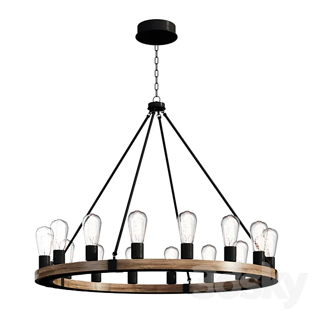 Chandelier INDUSTRIAL FARMHOUSE CHANDELIER SKU CH18143 lamp 3DModel Chandelier INDUSTRIAL FARMHOUSE CHANDELIER SKU CH18143 lamp 3DModel