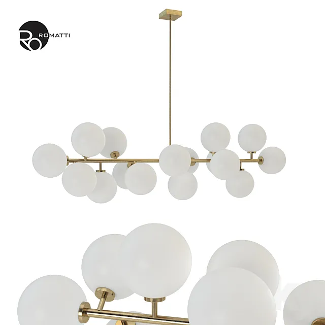 Chandelier Inflora 16 plafonds 3D Model