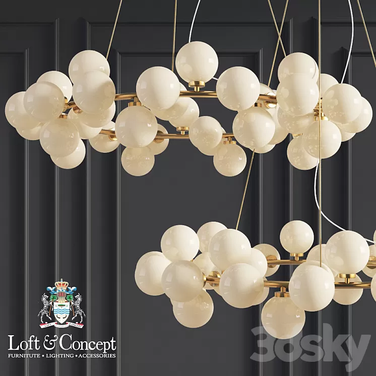 Chandelier Inflora 45 plafonds by Atelier Aret 3D Model Chandelier Inflora 45 plafonds by Atelier Aret 3D Model