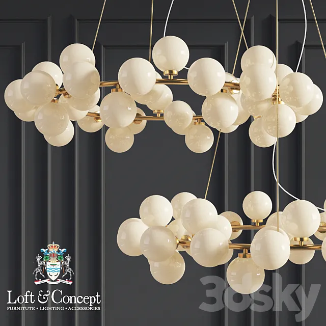 Chandelier Inflora 45 plafonds by Atelier Aret 3DModel