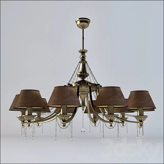 Chandelier Kutek Lugano LUG-ZW-10 (P _ A) 3D Model Chandelier Kutek Lugano LUG-ZW-10 (P _ A) 3D Model