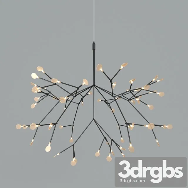 Chandelier Led Petals Black 2 3D Model Download