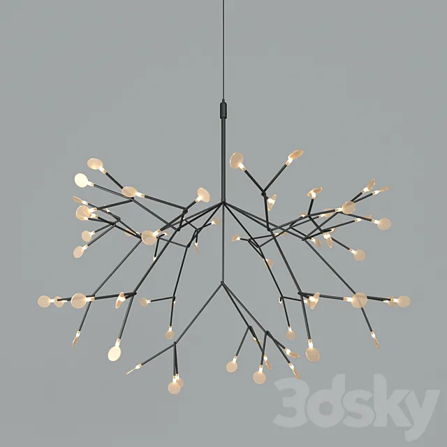 Chandelier Led Petals Black 3D Model Chandelier Led Petals Black 3D Model
