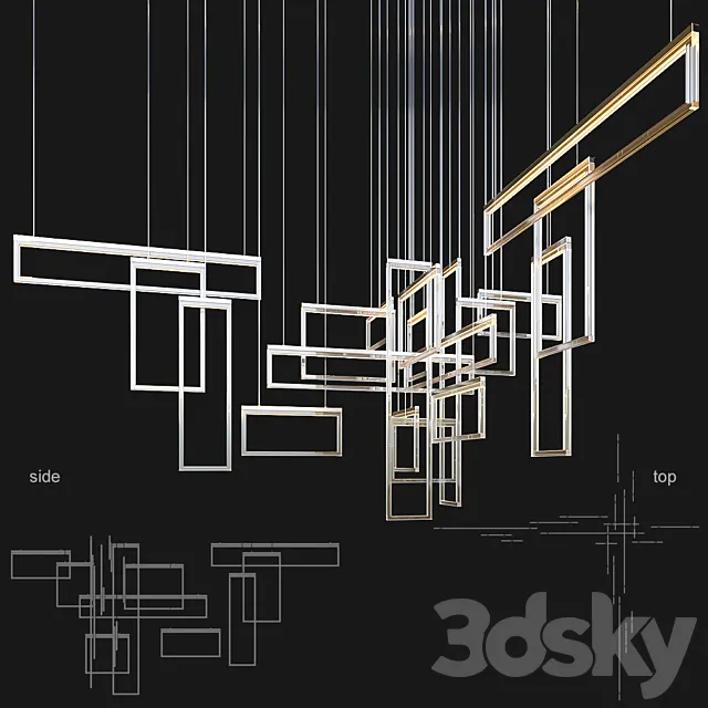 Chandelier Light Vargov 3D Model Chandelier Light Vargov 3D Model