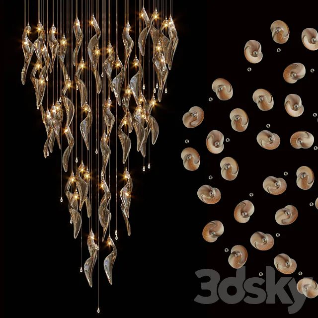Chandelier Light Vargov 3DModel Chandelier Light Vargov 3DModel