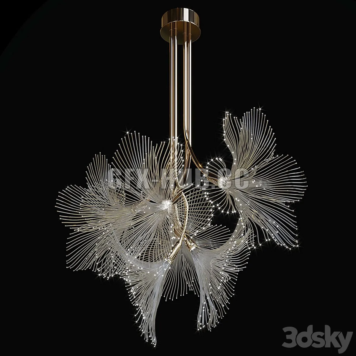 Chandelier Light Vargov Fiber optic light 3D Model