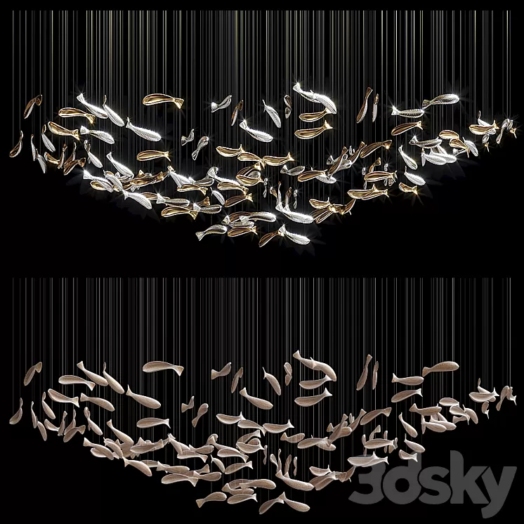 Chandelier Light Vargov – Fish 3D Model Chandelier Light Vargov – Fish 3D Model