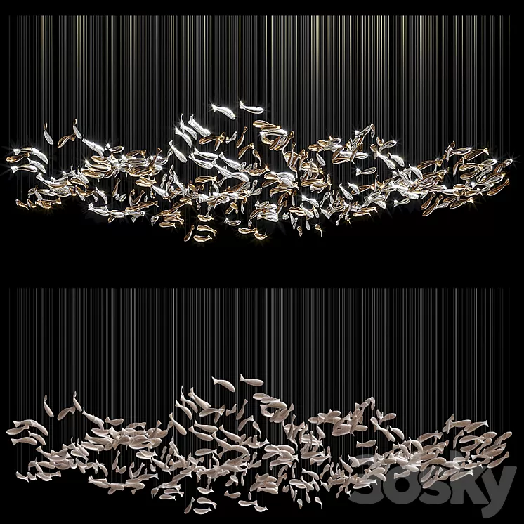 Chandelier Light Vargov – Fish 3D Model Chandelier Light Vargov – Fish 3D Model