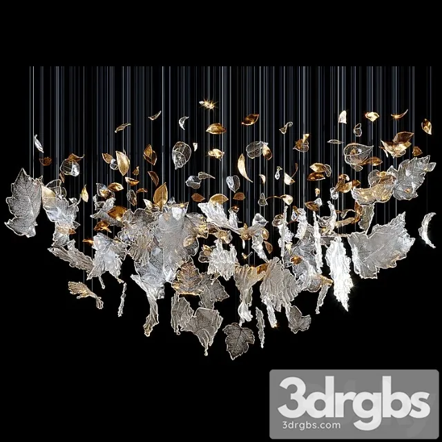 Chandelier Light Vargov Frozen Leaves 1 3D Model Download
