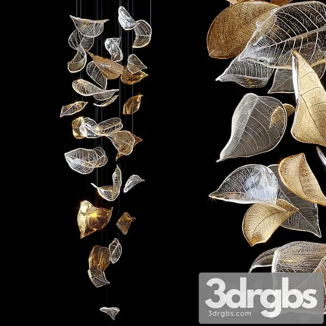 Chandelier Light Vargov Frozen Leaves 18 3D Model Download