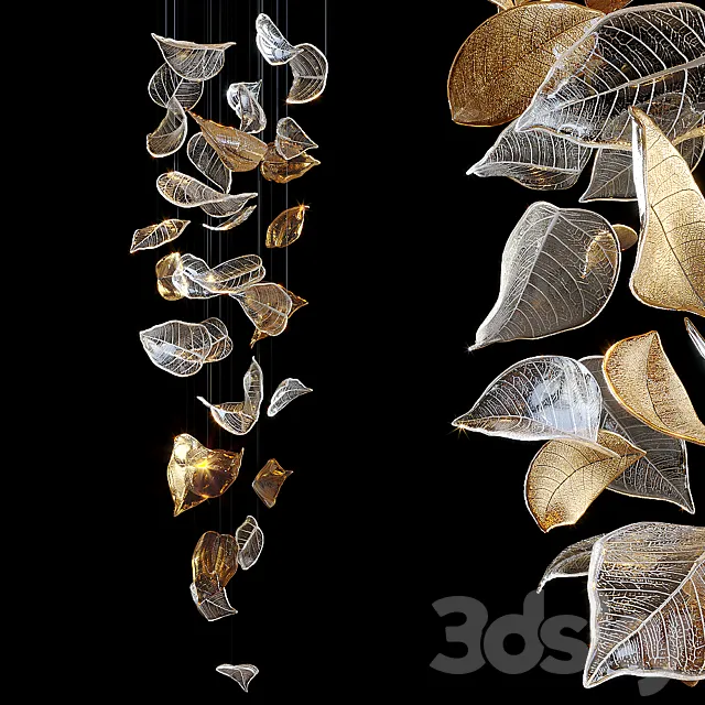 Chandelier Light Vargov – Frozen Leaves 3D Model