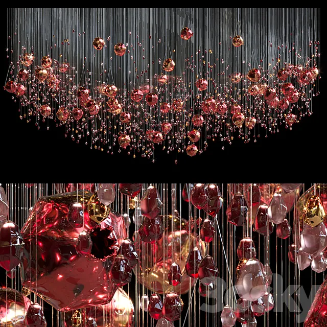 Chandelier Light Vargov – Garnet 3D Model