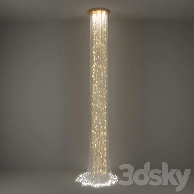 Chandelier Lighting Fiber Optic 3D Model Chandelier Lighting Fiber Optic 3D Model