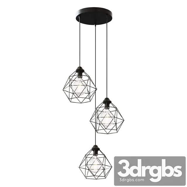 Chandelier Lighting Vitaluce Tara Black Trio 3×27 Max 40w 80397048 3D Model Download