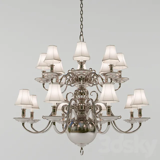 Chandelier Lillianne double tiered chandelier (Circa Lighting). designer Ralph Lauren Home 3DModel Chandelier Lillianne double tiered chandelier (Circa Lighting). designer Ralph Lauren Home 3DModel