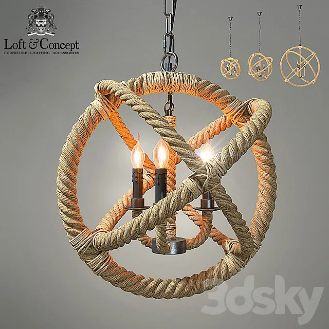 Chandelier Loft American Sphere 3DModel Chandelier Loft American Sphere 3DModel