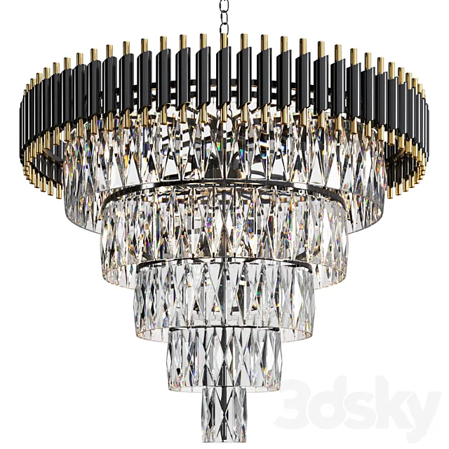 Chandelier Loft Concept Empire Black 3D Model Chandelier Loft Concept Empire Black 3D Model