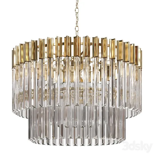 Chandelier Loft Concept Triangular Canes Coliseum 3D Model Chandelier Loft Concept Triangular Canes Coliseum 3D Model