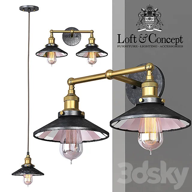 Chandelier Loft Cone Pendant Reflector 3DModel Chandelier Loft Cone Pendant Reflector 3DModel