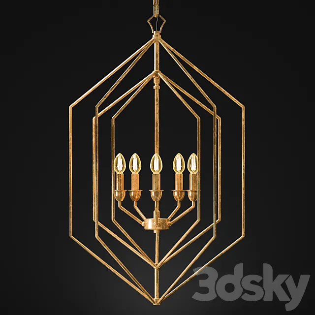 Chandelier LOFT designe 3DModel Chandelier LOFT designe 3DModel