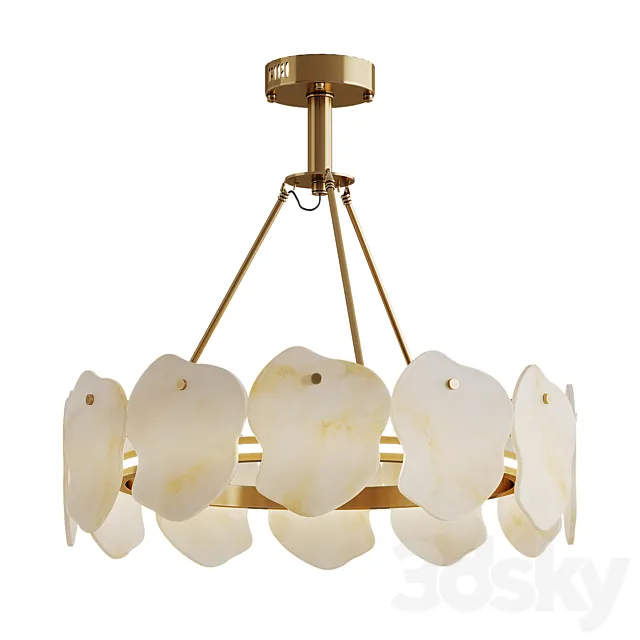 Chandelier Marble Lucretia Marble Round Chandelier 60 cm 3D Model