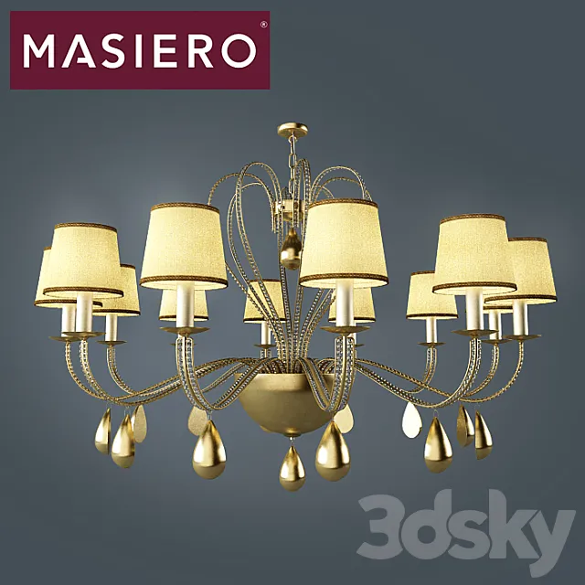 Chandelier Masiero 7600 s12 3D Model Chandelier Masiero 7600 s12 3D Model