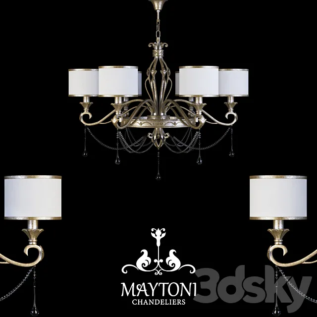 Chandelier Maytoni H235-06-G 3DModel Chandelier Maytoni H235-06-G 3DModel
