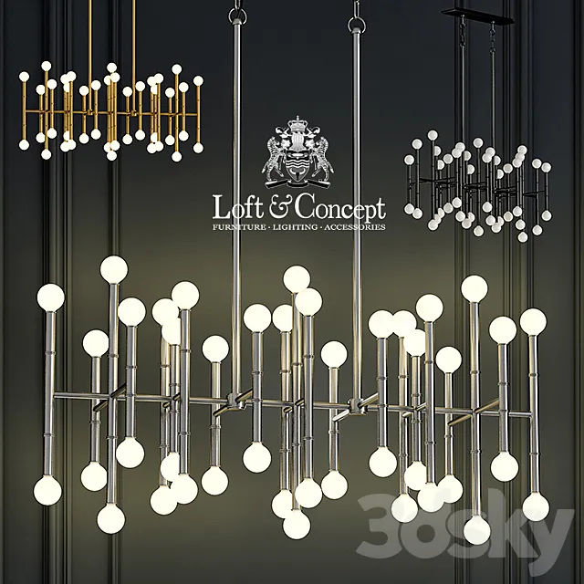 Chandelier Meurice Rectangular Chandelier Jonathan Adler 3D Model Chandelier Meurice Rectangular Chandelier Jonathan Adler 3D Model