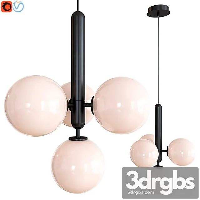 Chandelier miira 4 pendant opal 3D Model Download