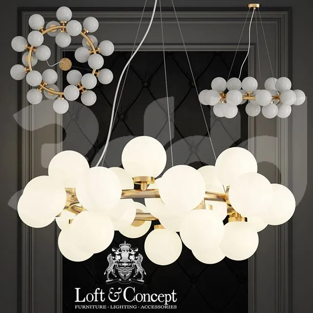 Chandelier Milk Bubble Round Chandelier 25 3D Model Chandelier Milk Bubble Round Chandelier 25 3D Model
