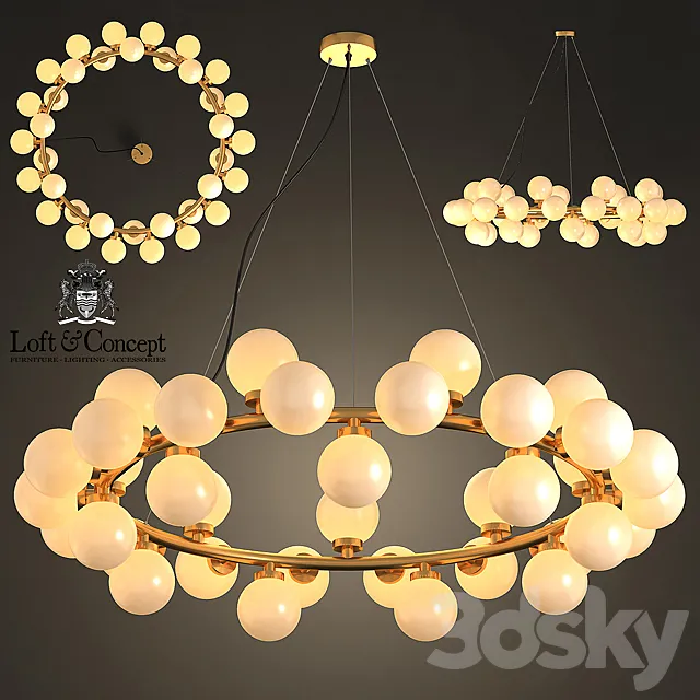 Chandelier Milk Bubble Round Chandelier 3DModel Chandelier Milk Bubble Round Chandelier 3DModel