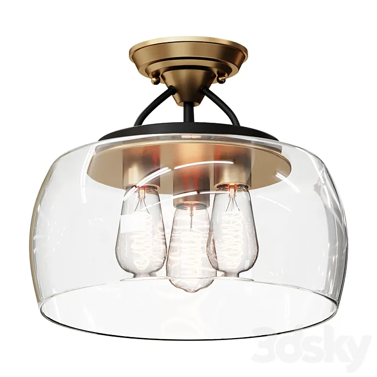 Chandelier MOD BOWL CEILING LIGHT – LARGE SKU FM19050 AB lamp 3D Model Free Download