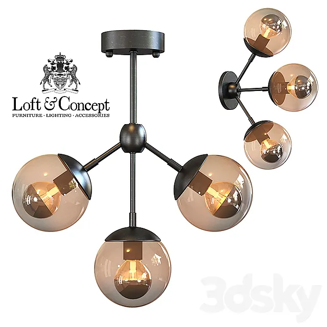 Chandelier Modo Chandelier 3 Globes 3D Model Chandelier Modo Chandelier 3 Globes 3D Model