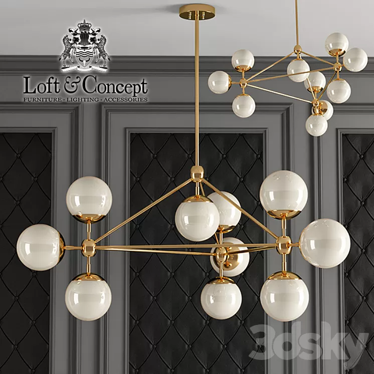 Chandelier Modo Chandelier White Glass 3D Model