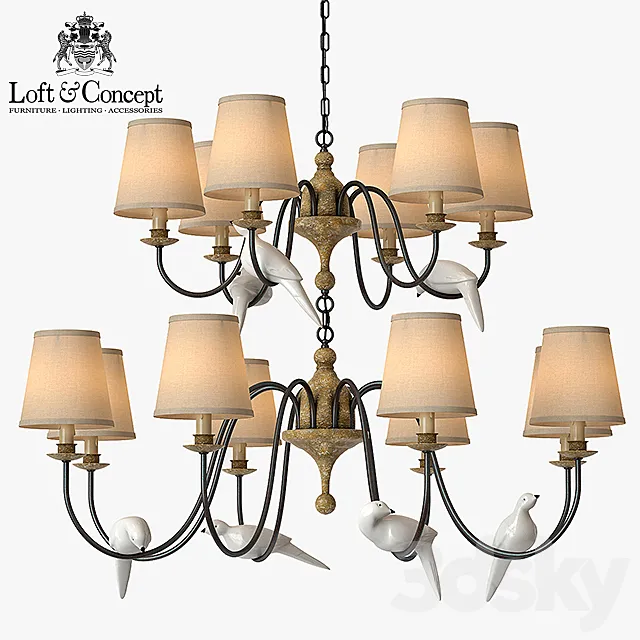 Chandelier Norman Bird Large Chandelier 3DModel Chandelier Norman Bird Large Chandelier 3DModel